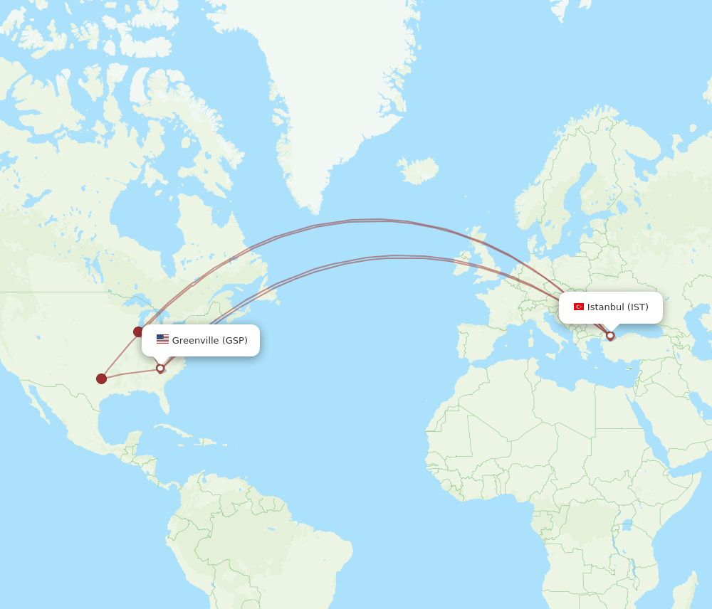 IST-GSP flight routes