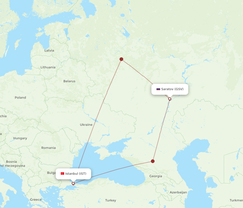 IST-GSV flight routes