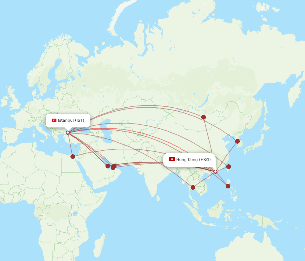 IST-HKG flight routes