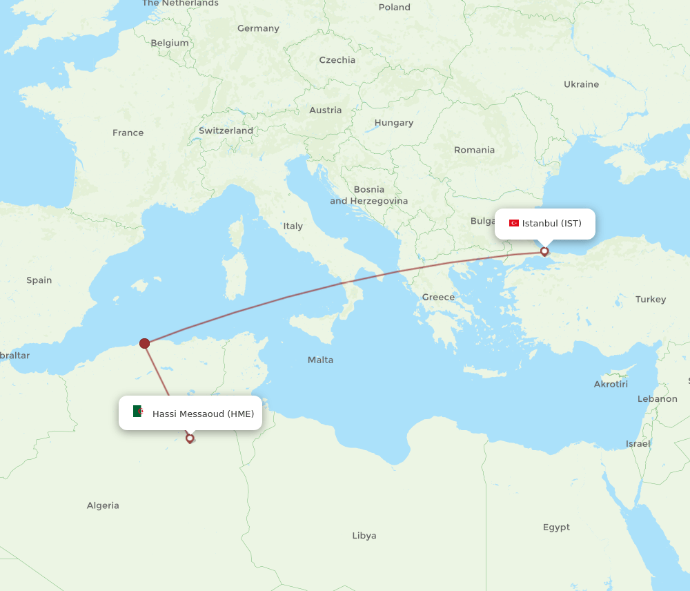 IST-HME flight routes
