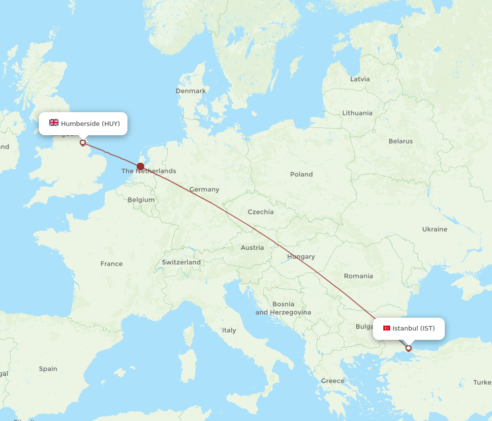 IST-HUY flight routes