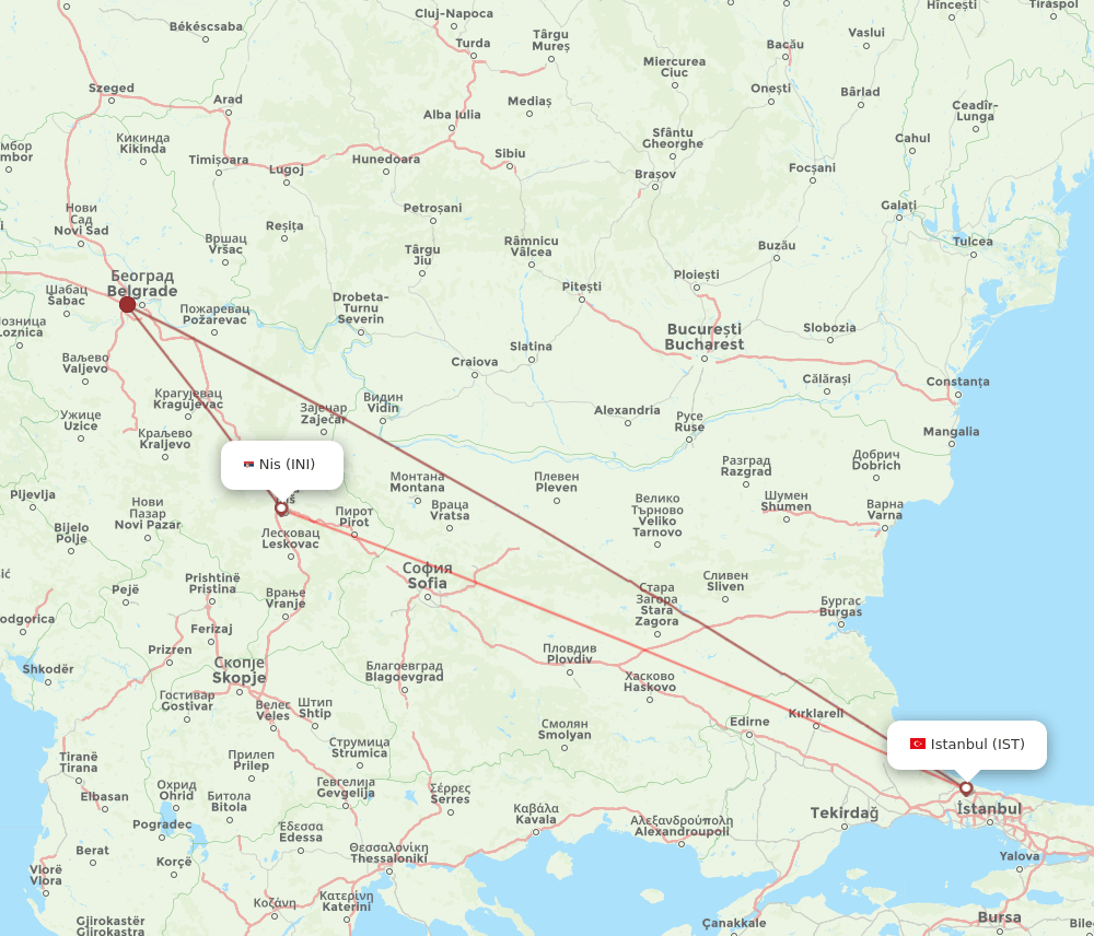 IST-INI flight routes
