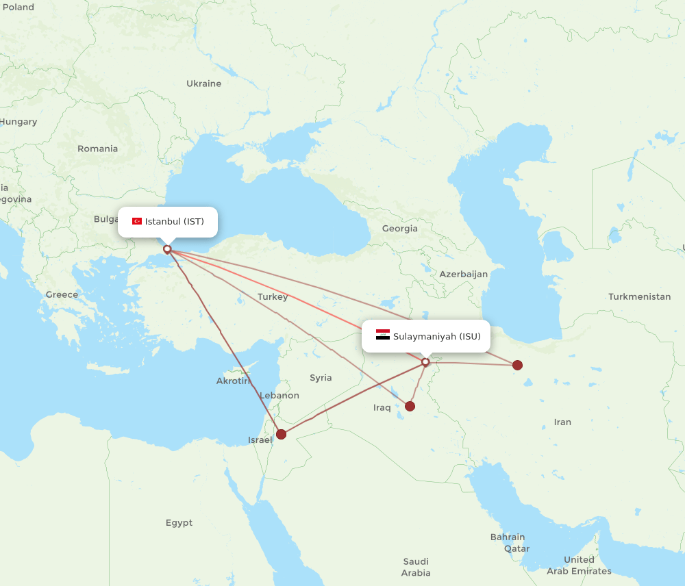 IST-ISU flight routes