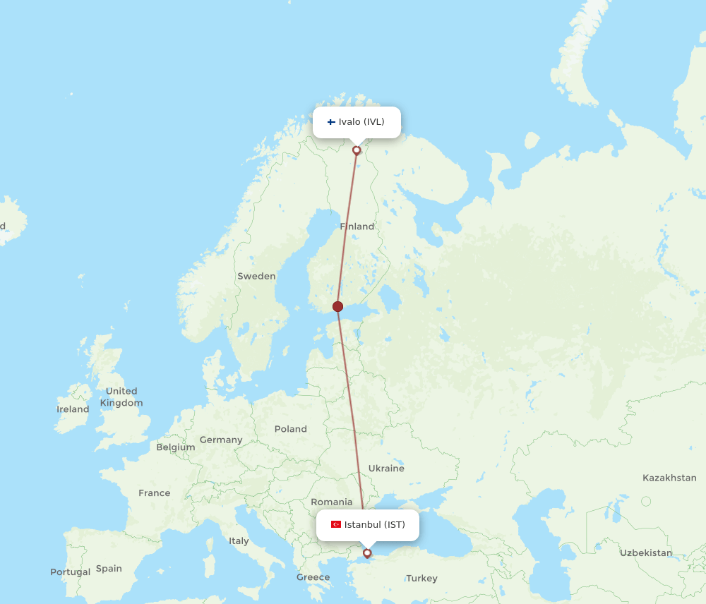IST-IVL flight routes