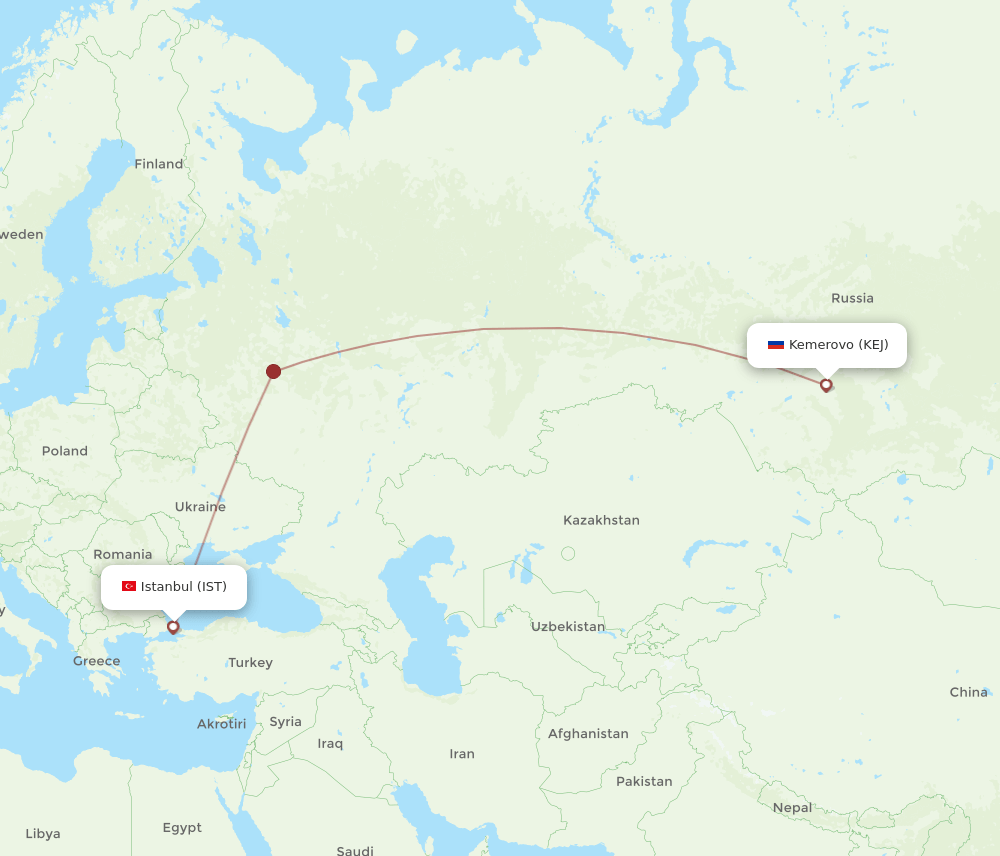 IST-KEJ flight routes