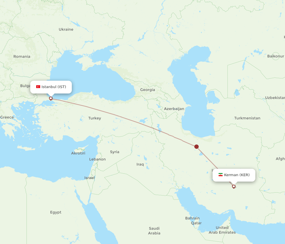 KER to IST flights and routes map