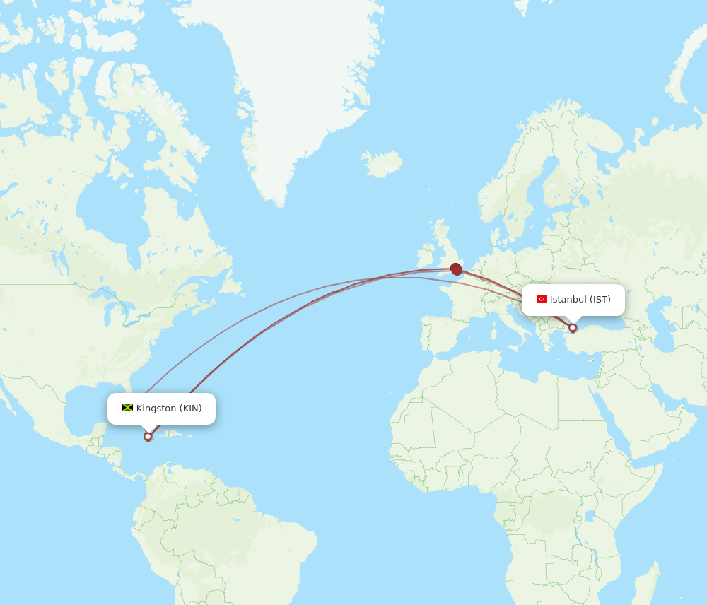 IST-KIN flight routes