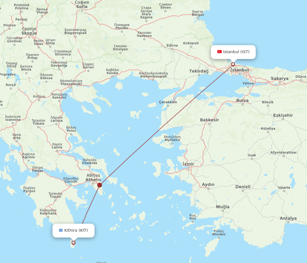 IST to KIT flights and routes map