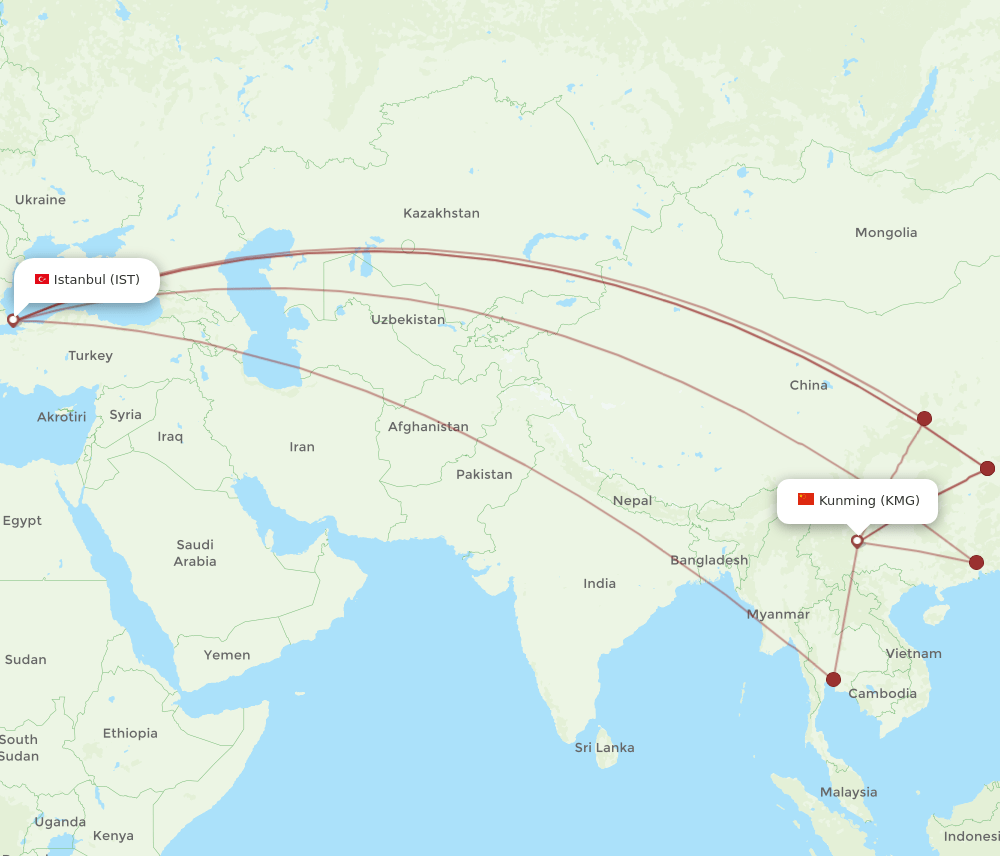 IST-KMG flight routes