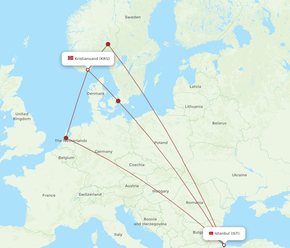 IST-KRS flight routes