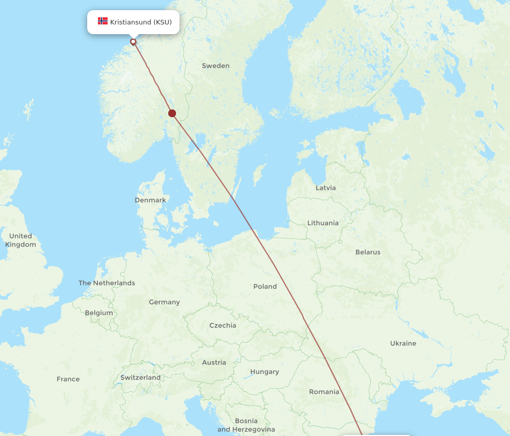 IST-KSU flight routes