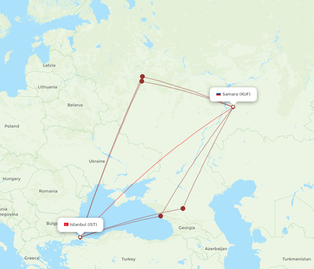 IST-KUF flight routes
