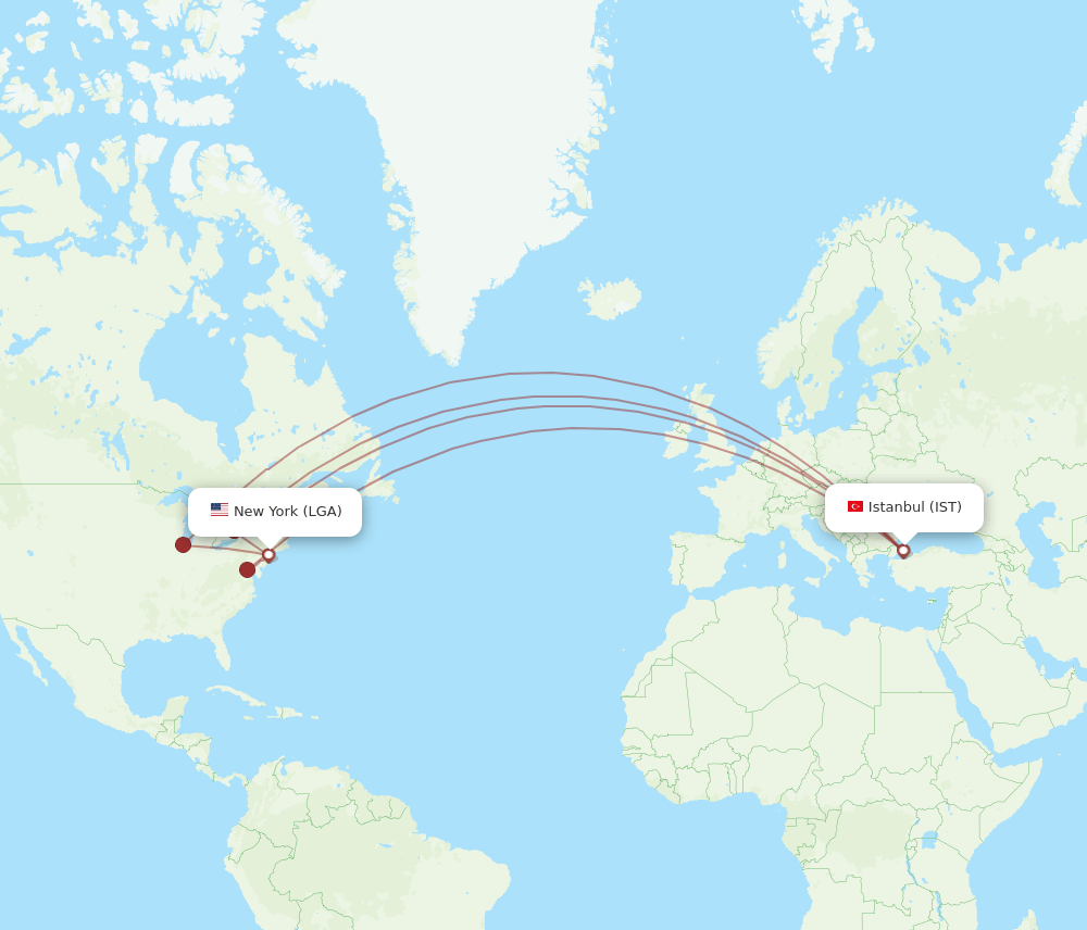 IST-LGA flight routes