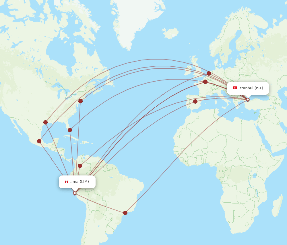 IST-LIM flight routes