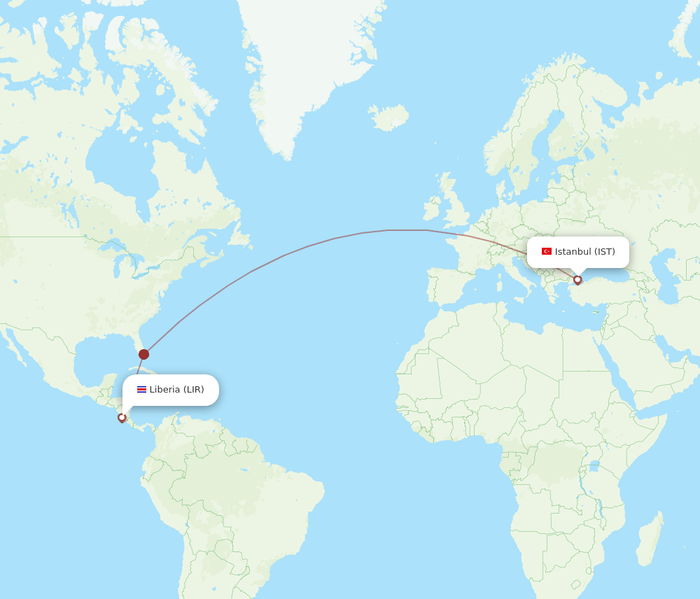 IST-LIR flight routes