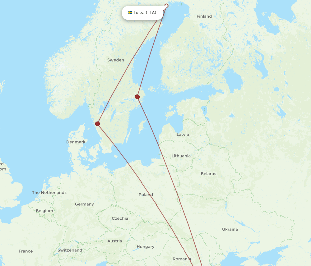 IST-LLA flight routes