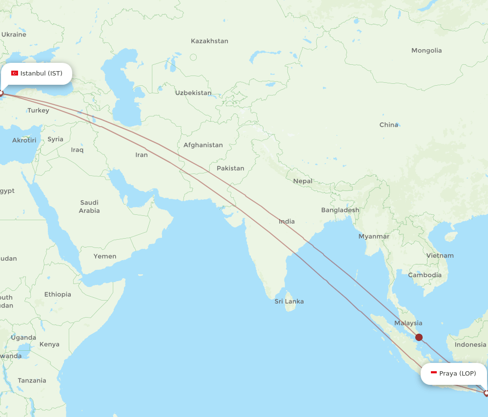 IST-LOP flight routes