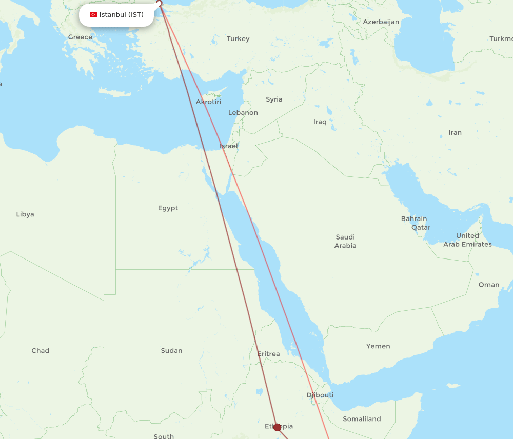 IST to MGQ flights and routes map