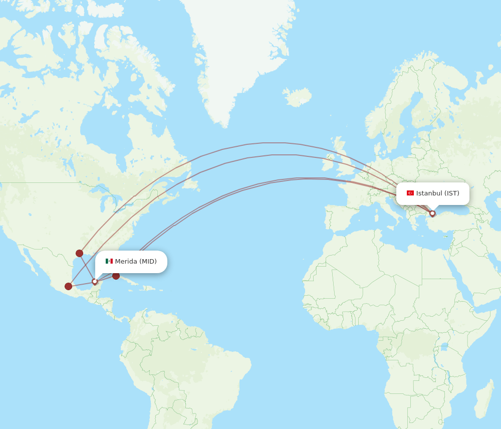 IST-MID flight routes