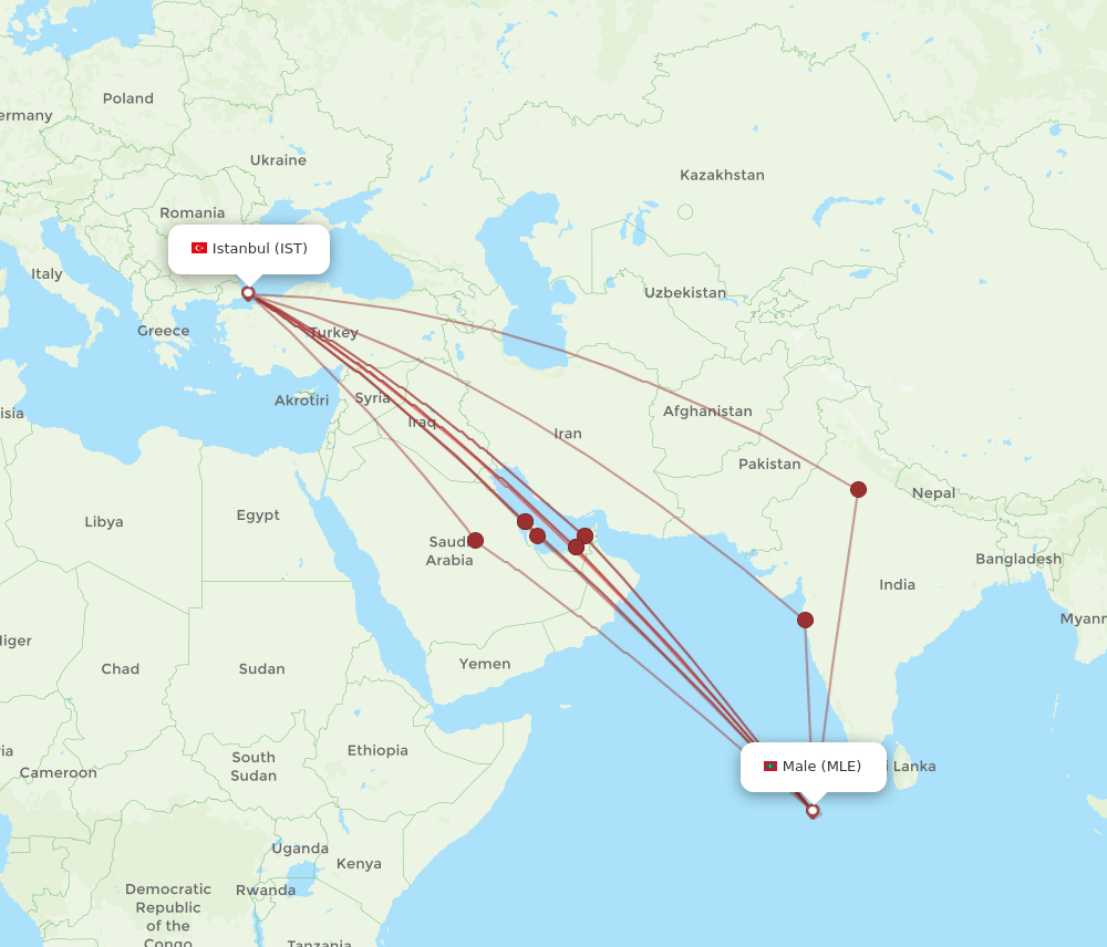 IST-MLE flight routes