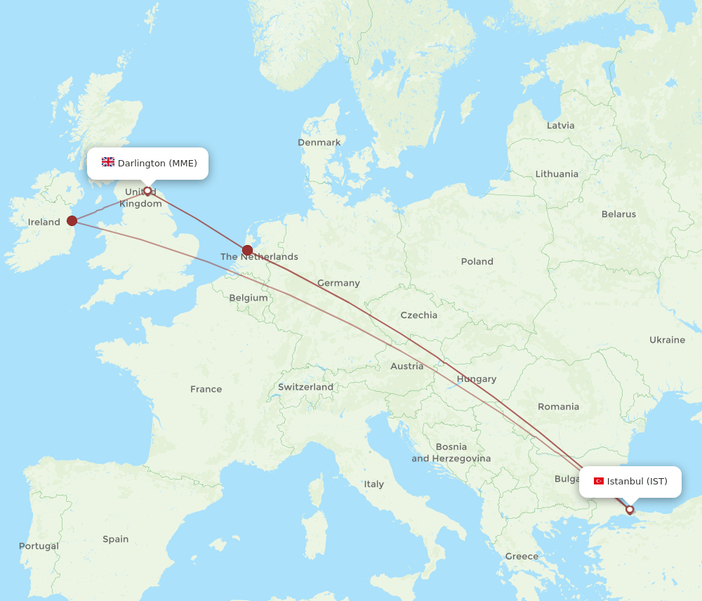 IST-MME flight routes