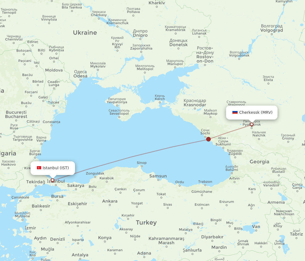 IST to MRV flights and routes map