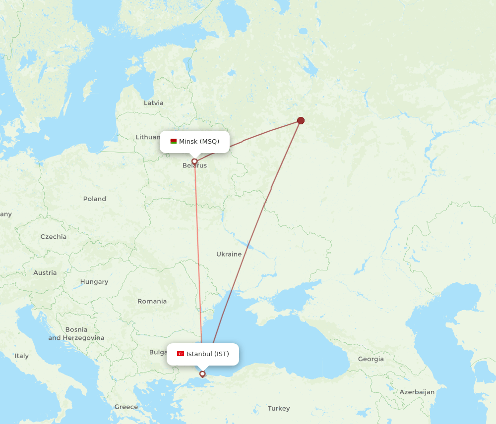 IST-MSQ flight routes