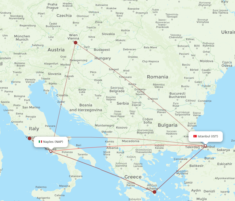 IST-NAP flight routes