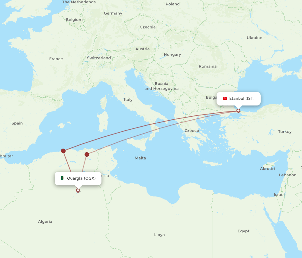 IST-OGX flight routes