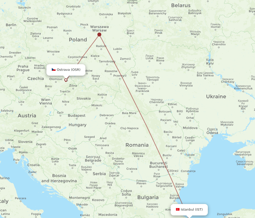 IST-OSR flight routes