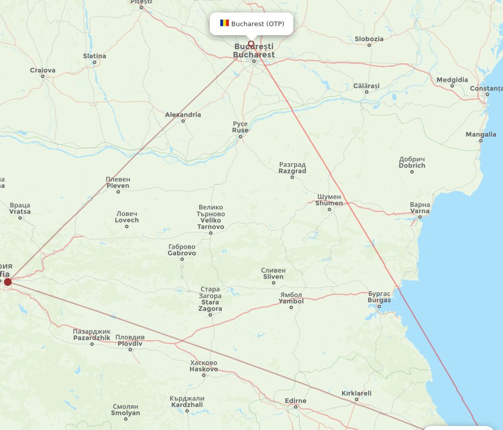 IST-OTP flight routes