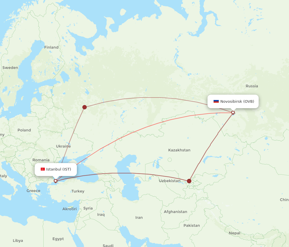 IST-OVB flight routes