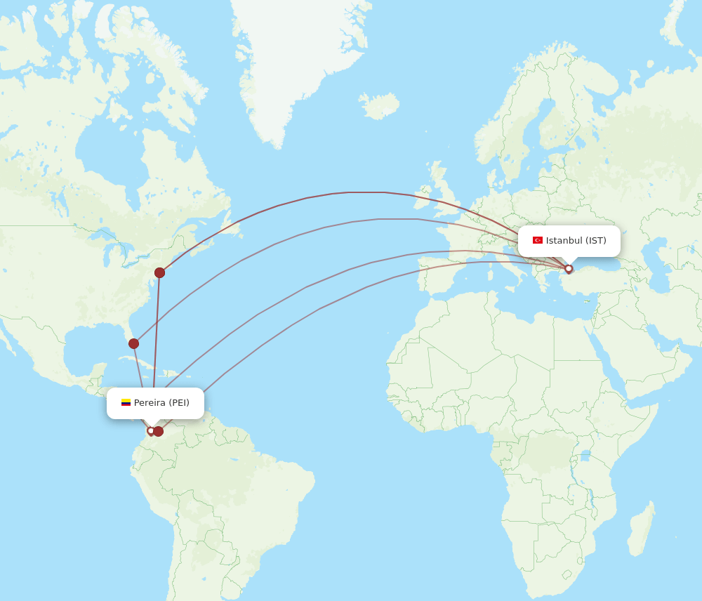 IST-PEI flight routes