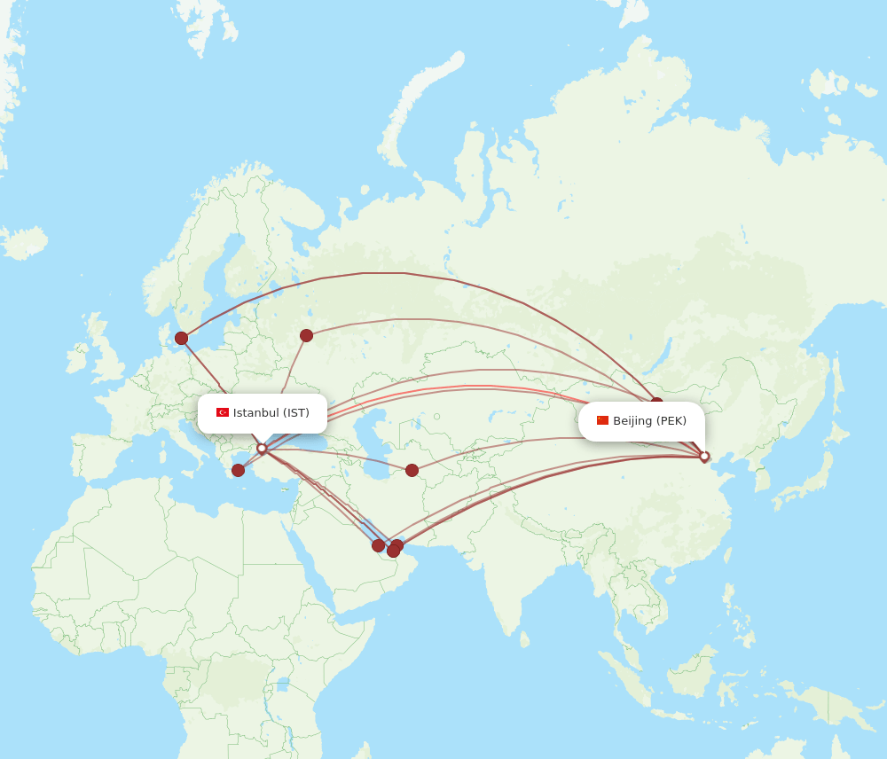 IST-PEK flight routes