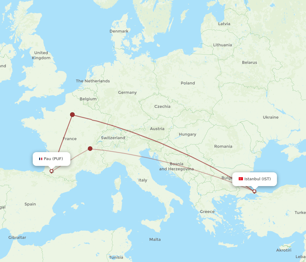 IST-PUF flight routes