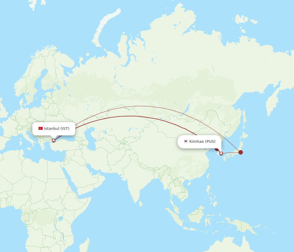 IST-PUS flight routes