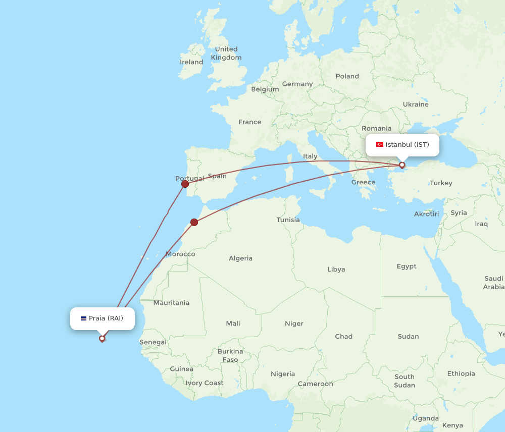 IST-RAI flight routes