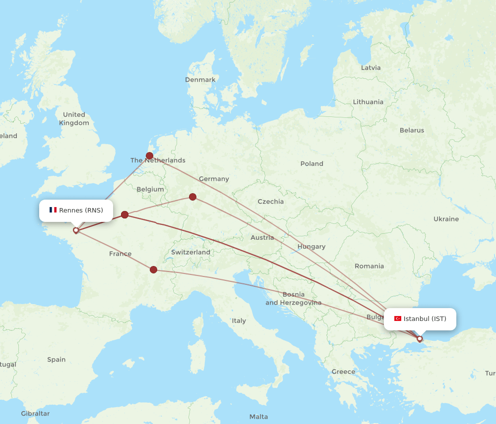 IST-RNS flight routes