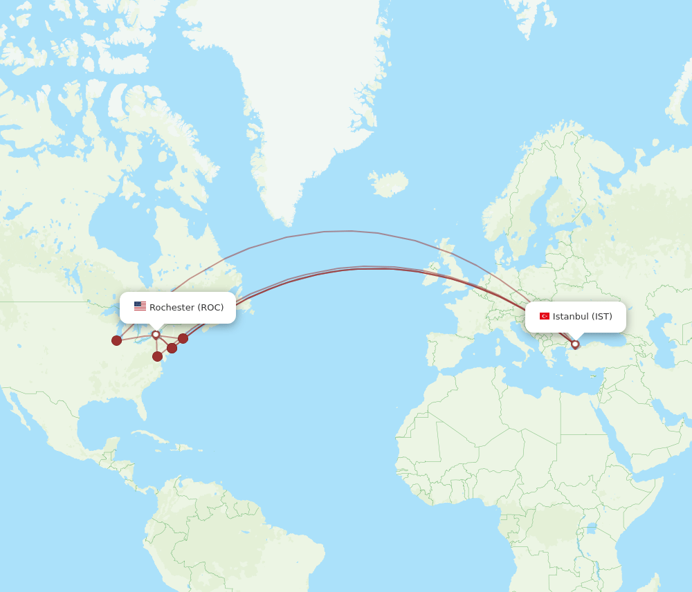 IST-ROC flight routes