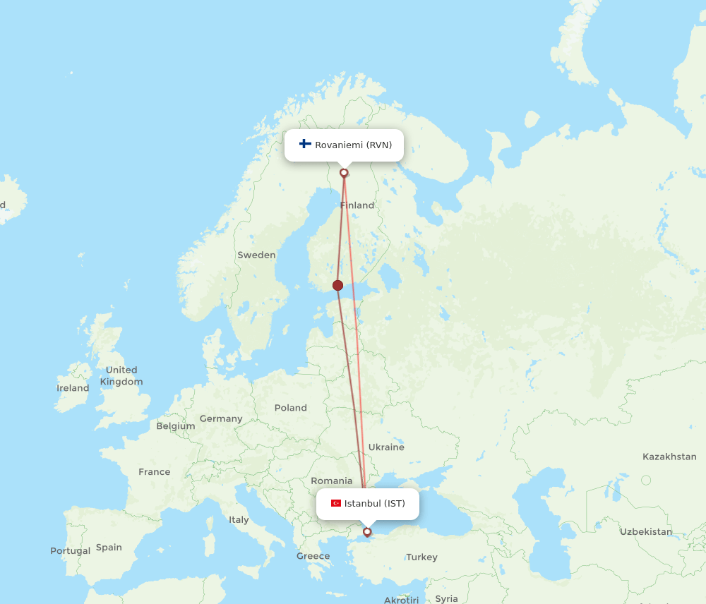 IST-RVN flight routes