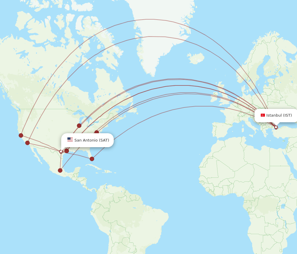 IST-SAT flight routes