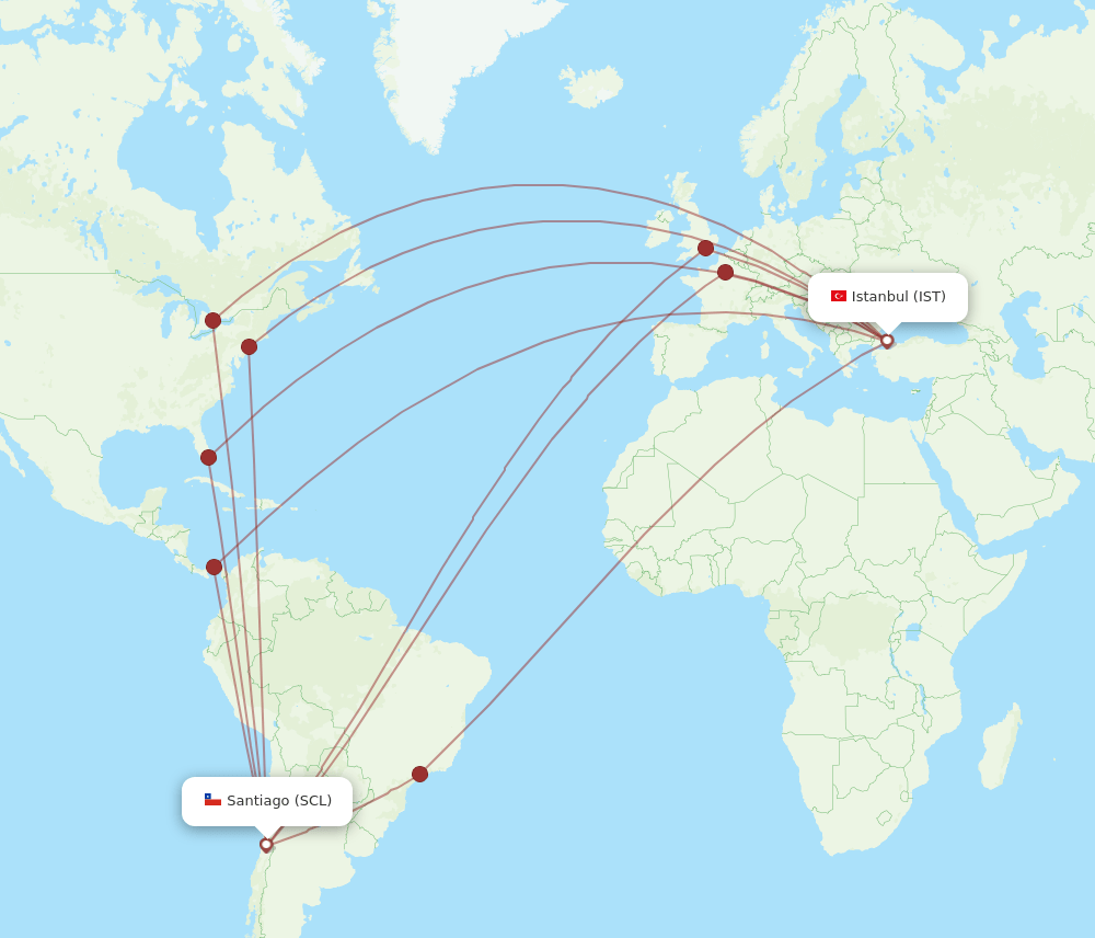 IST-SCL flight routes