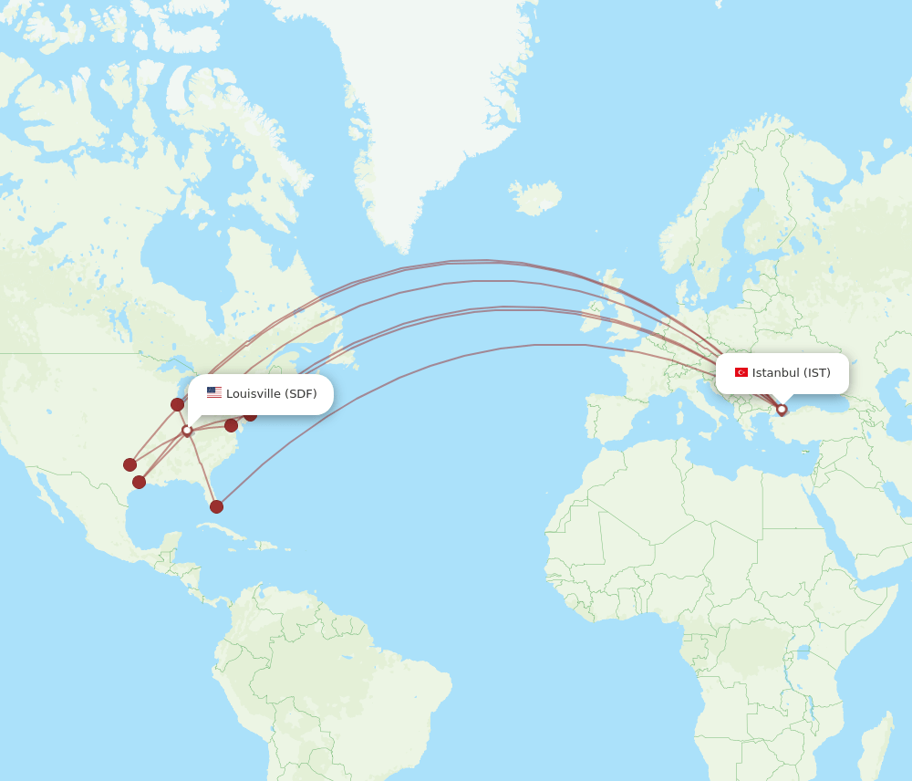 IST-SDF flight routes