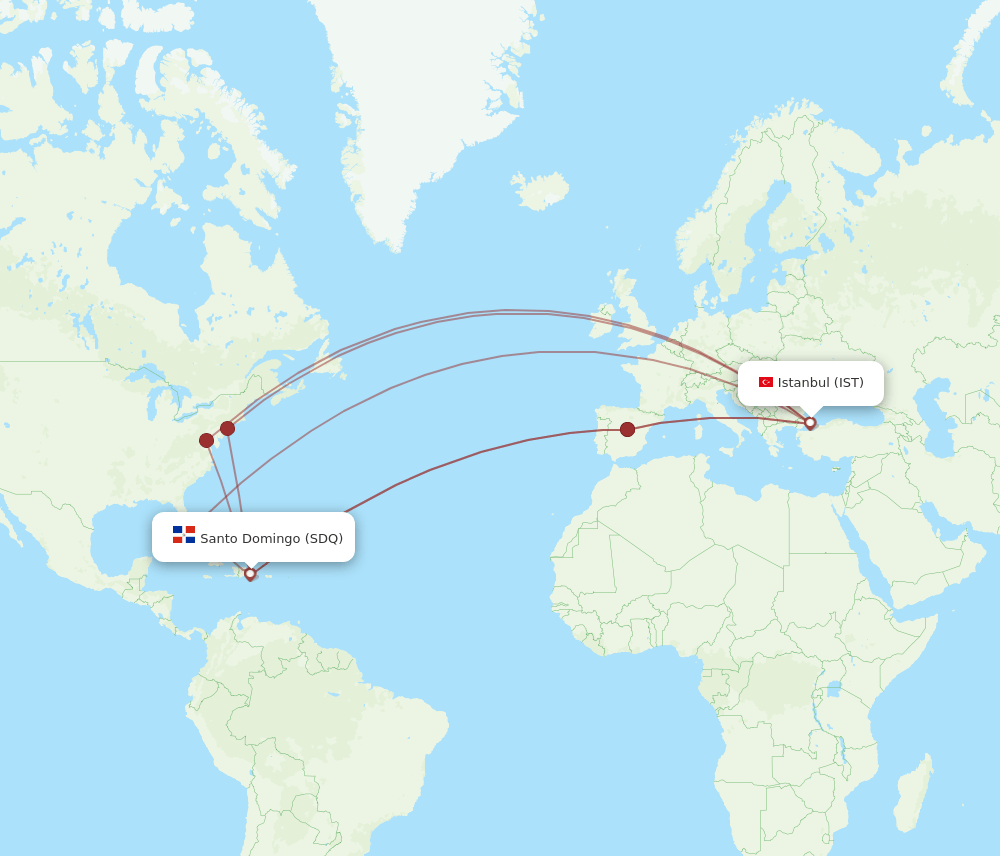 IST-SDQ flight routes