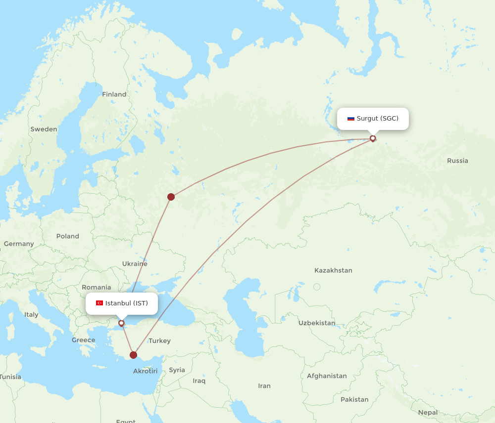 IST-SGC flight routes