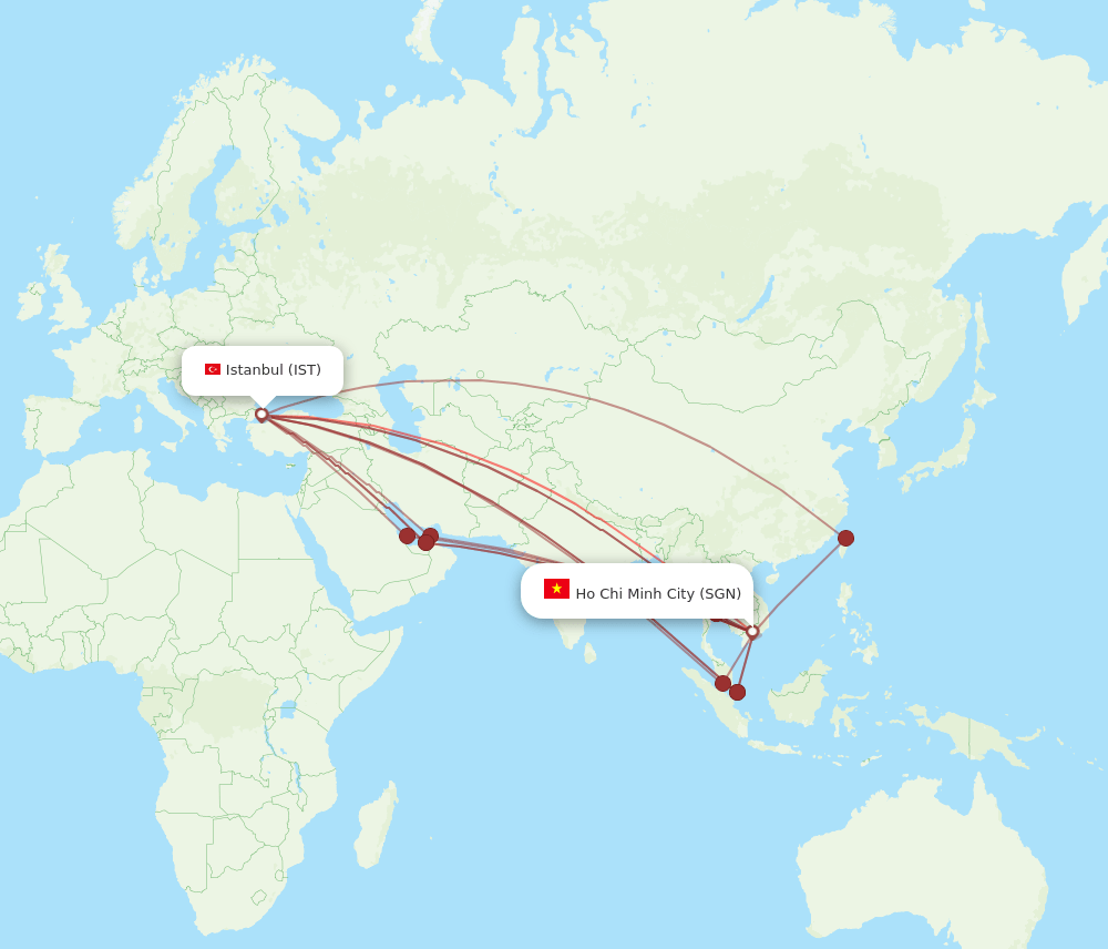 IST-SGN flight routes