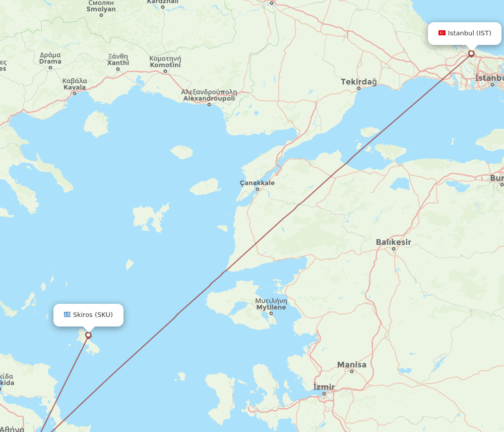 IST-SKU flight routes