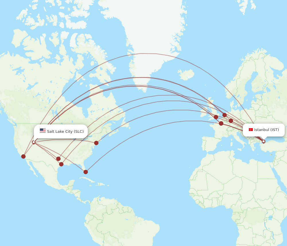 IST-SLC flight routes