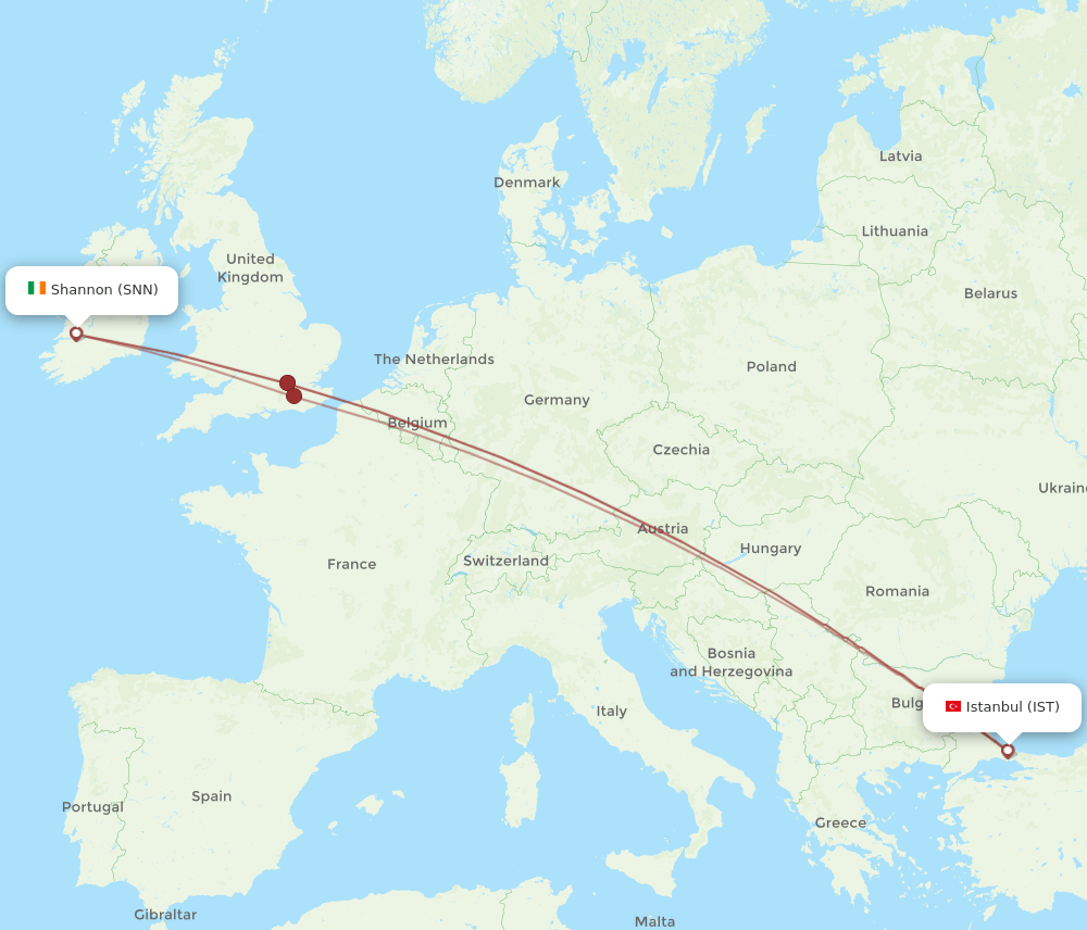 IST-SNN flight routes