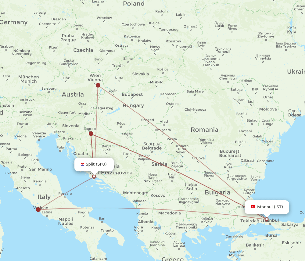 IST-SPU flight routes